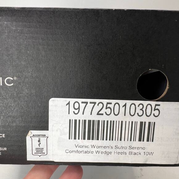 Vionic Sereno Wedge Slip On Black Nubuck Pumps I8693L1001 Women's 10 Wide - Picture 11 of 11